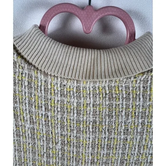 Zara Yellow and Beige Tweed Dress - Picture 8 of 16